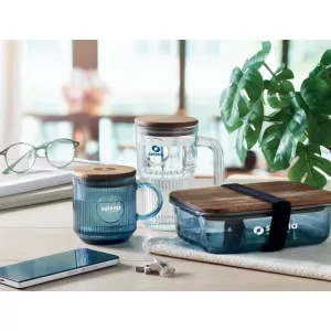 Ribbed glass mug 300ml VITRIO MUG
