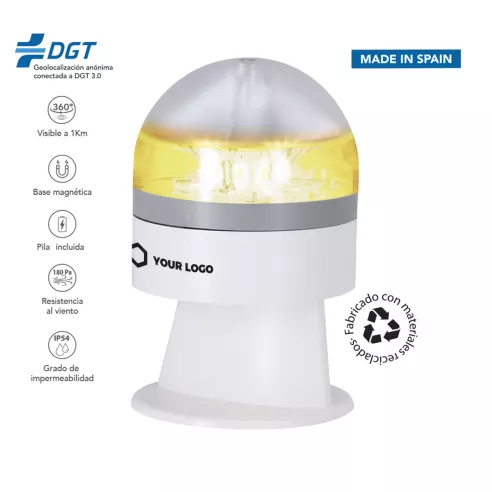 Geolocated and customized V16 emergency light Busby