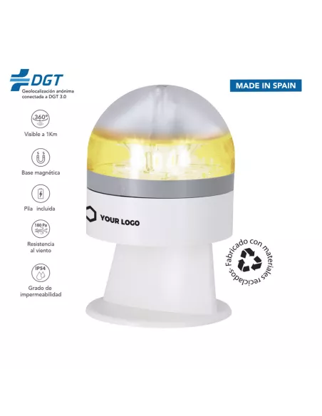 Geolocated and customized V16 emergency light Busby