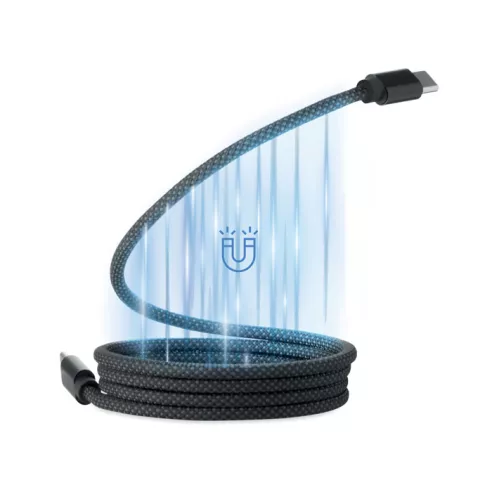 Braided magnetic cable in RPET BRAID