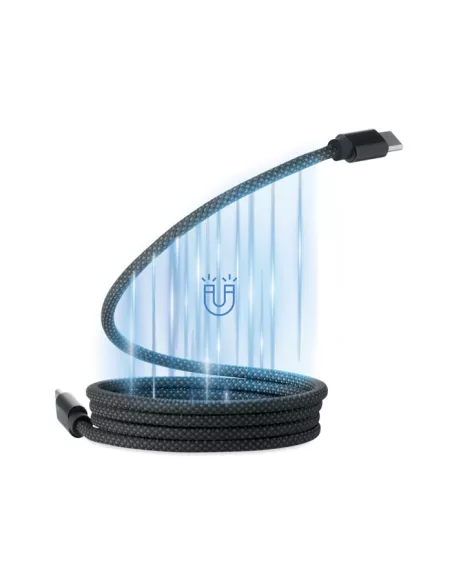 Braided magnetic cable in RPET BRAID