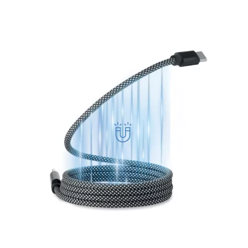 Braided magnetic cable in RPET BRAID