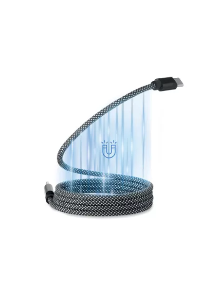 Braided magnetic cable in RPET BRAID