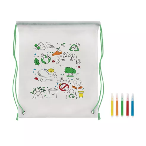 Non woven kids bag with pens CARRYDRAW