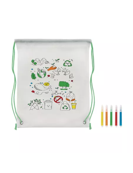 Non woven kids bag with pens CARRYDRAW