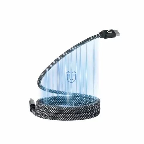 Braided magnetic cable in RPET BRAID