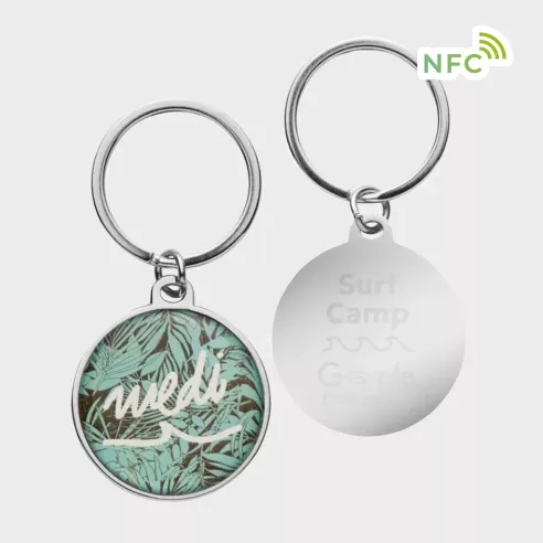 Customized metal NFC keyring with chip