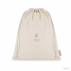 Recycled Cotton Customizable Drawstring Bag Nubiox