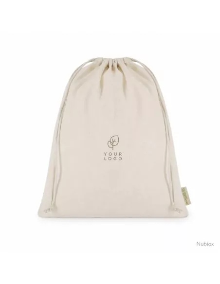 Bolsa algodón reciclado con cordón Nubiox personalizable