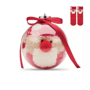 Santa socks in bauble ornament SNUG M