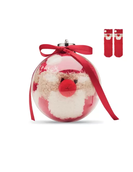 Santa socks in bauble ornament SNUG M