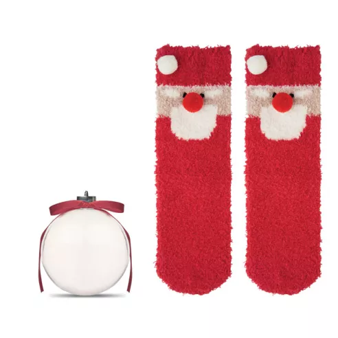 Santa socks in bauble ornament SNUG M