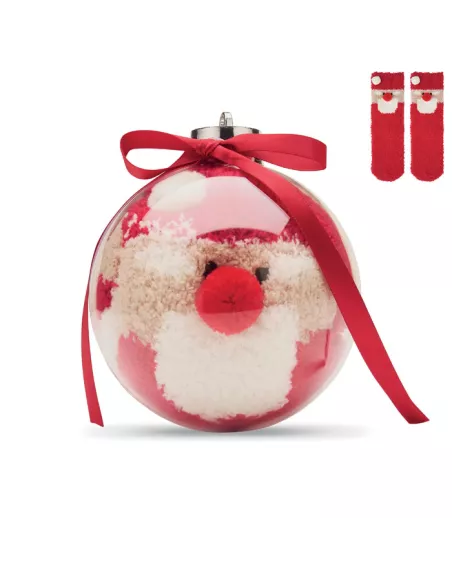 Santa socks in bauble ornament SNUG L