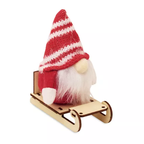 Gnomo en trineo de madera FROSTY SLEIGH