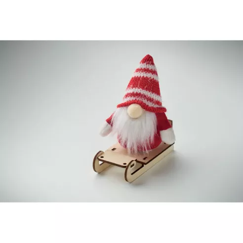 Gnome on wooden sleigh FROSTY SLEIGH