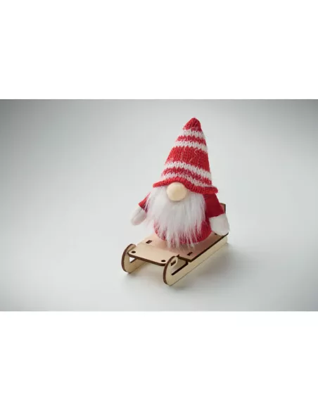 Gnome on wooden sleigh FROSTY SLEIGH