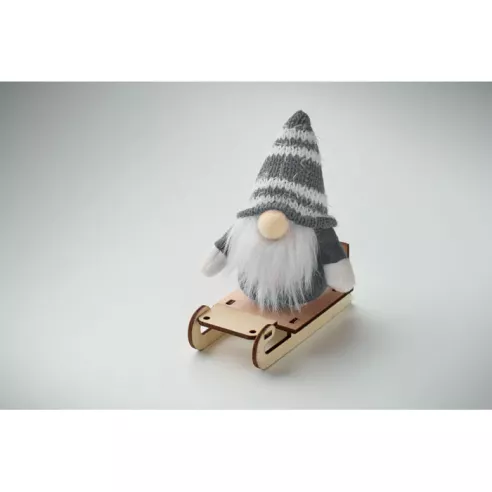 Gnomo en trineo de madera FROSTY SLEIGH