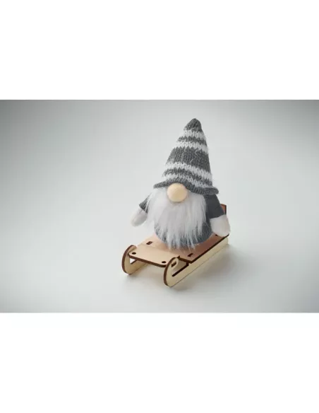 Gnome on wooden sleigh FROSTY SLEIGH