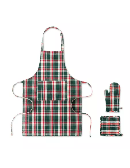 Chequered cotton kitchen set SANTAPRON