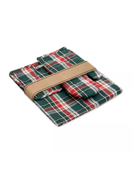 Chequered cotton kitchen set SANTAPRON