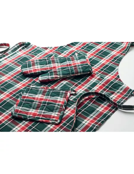 Chequered cotton kitchen set SANTAPRON