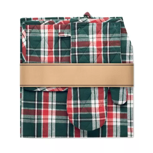 Chequered cotton kitchen set SANTAPRON