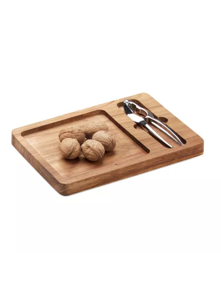 Acacia nut cracker set NUTPLATE