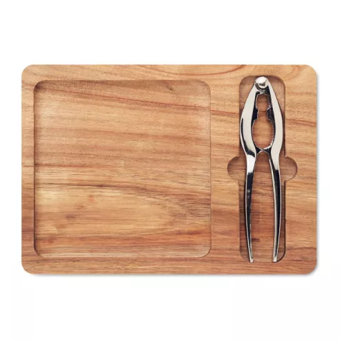 Acacia nut cracker set NUTPLATE