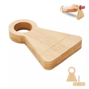 Bamboo bottle stand & opener STANDTURN