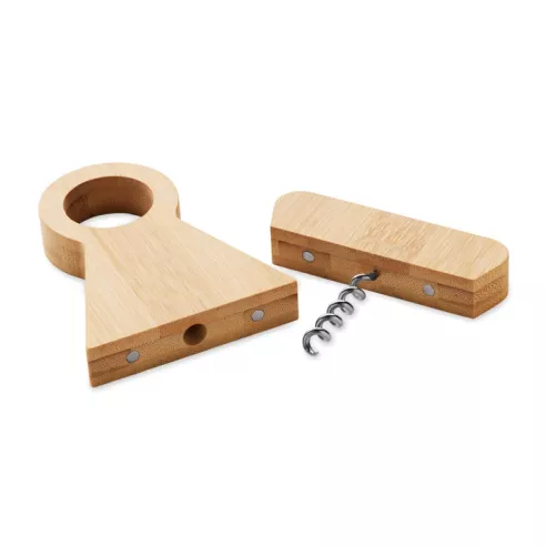 Bamboo bottle stand & opener STANDTURN