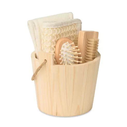 Bath gift set in wooden bucket SELFCARE