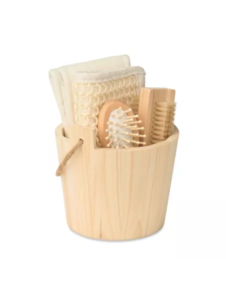 Bath gift set in wooden bucket SELFCARE