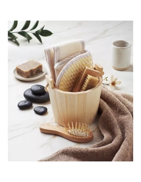 Bath gift set in wooden bucket SELFCARE