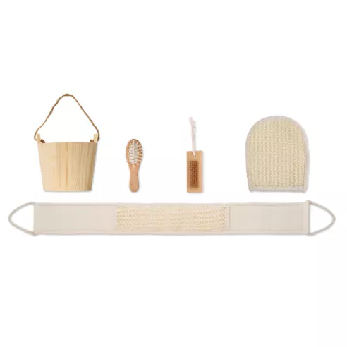 Bath gift set in wooden bucket SELFCARE