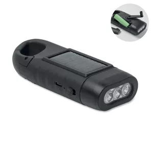 Solar torch with dynamo crank CRANCH