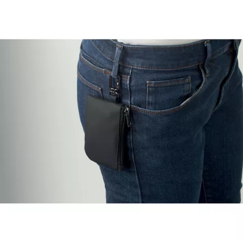 Cartera llavero PU y mosquetón GUARDO