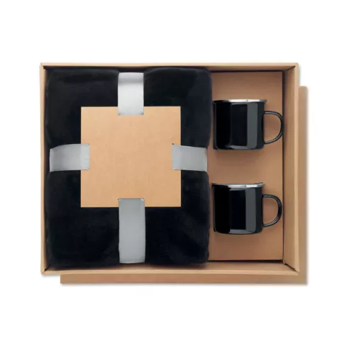 Fleece blanket & 2 mugs set AGRADABLE