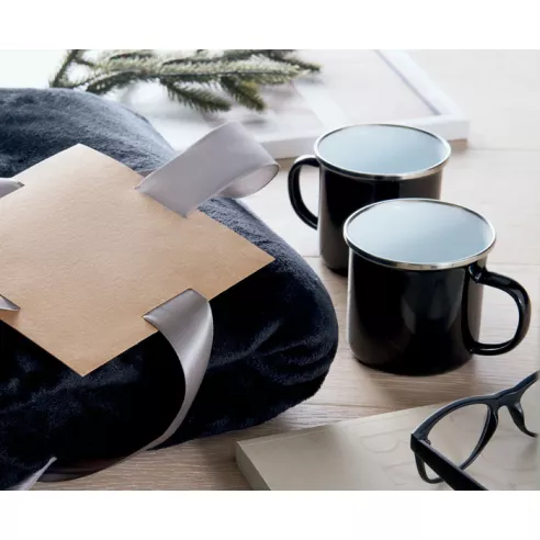 Juego de manta polar y 2 tazas AGRADABLE