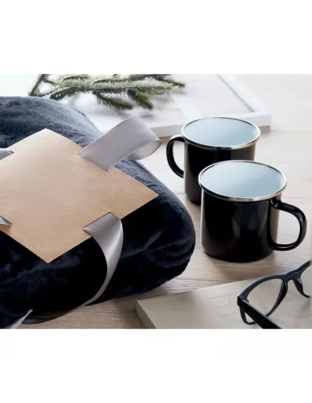Juego de manta polar y 2 tazas AGRADABLE