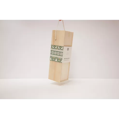 Wine in a wooden box personalized with your company logo