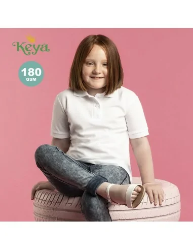 Kids White Polo Shirt "keya" YPS180 |...
